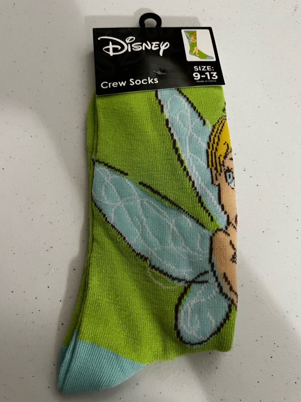 Disney Tinker Bell Long Socks - Lime Green & Light Blue
